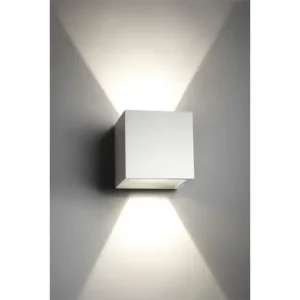 5W LED vägglampa IP65 utomhus, vit, fyrkantig, justerbar spridning, inkl. ljuskälla Outlet