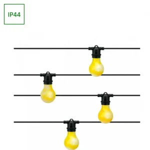 10m solcellsljusslinga Aura 10xG40, IP44, 2700K, inkl. fjärrkontroll Lågt pris