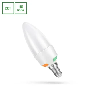 Kundfavorit E14 6W LED kronljus C37, CCT, 3-stegs watt-justering, inkl. ljuskälla