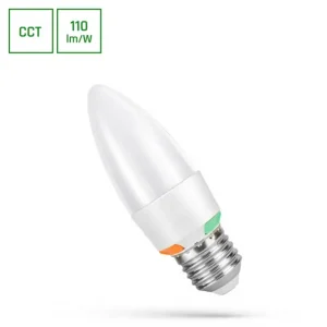 E27 6W LED kronljus C37, CCT, 3-i-1 ljusfärg, inkl. ljuskälla Rabatter