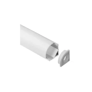 Alu hörnprofil 16x16 för LED-strip 1 meter, inkl. mjölkvitt lock, clips och ändstycken, anodiserad Begränsat antal