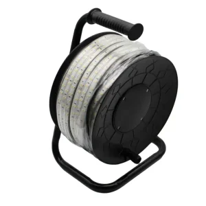 50m Arbetsljus LED strip på kabelvinda ECO 230V, IP67, 120 LED/m, 9W/m, 1320 lm/m Kundfavorit
