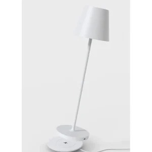 Laddningsbar bordslampa, utomhus, 2700K, RA97, dimbar, vit, med laddningsfot Calida Mini Begränsat erbjudande
