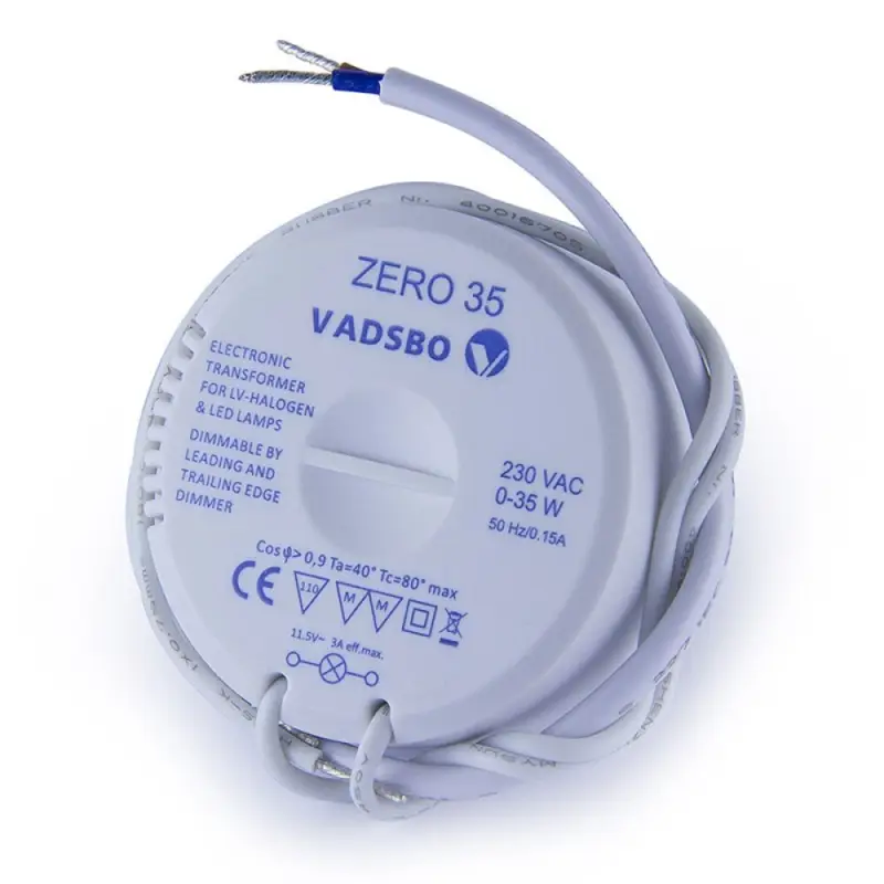 I lager TRANSFORMATOR VADSBO ZERO 35 0-35W VA 230/12VAC