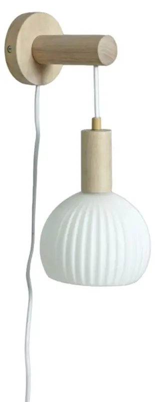 Sista chansen VÄGGLAMPA ANETA LIGHTING LAPPONIA E14 TRÄ/VIT
