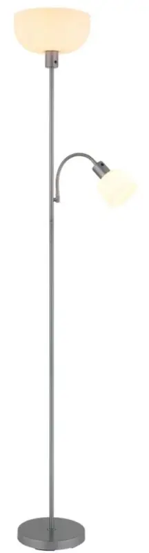 Erbjudandepris GOLVLAMPA GLOBO HINTON E27/E14 2L SILVER