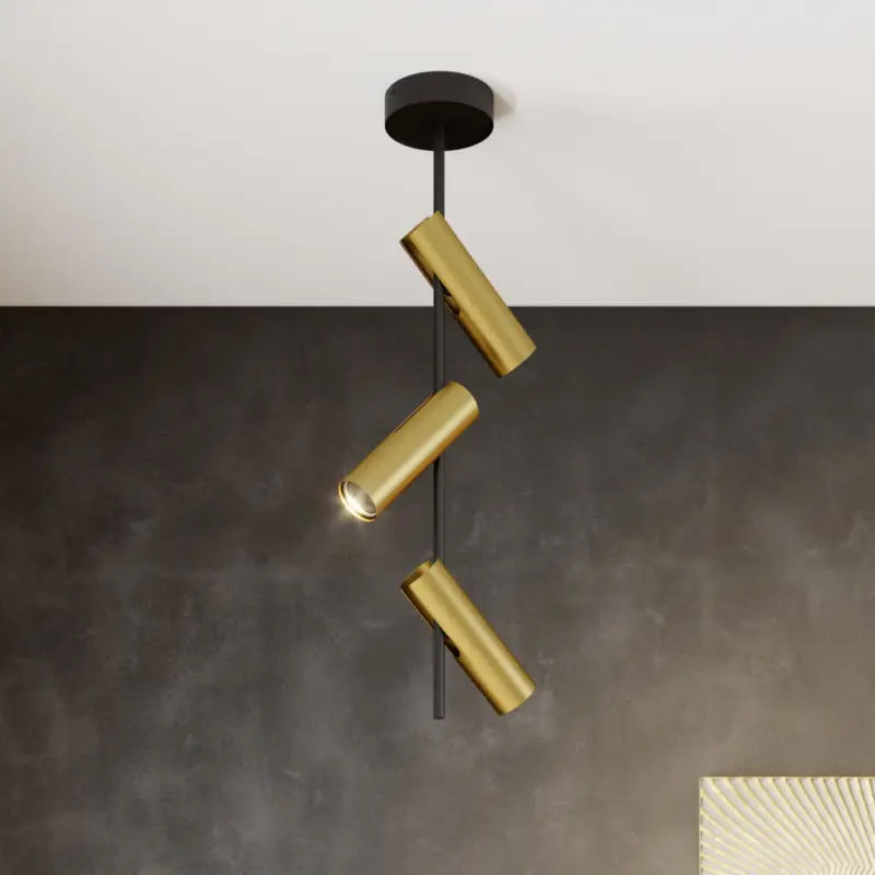 Outlet Takspotlight Leda 3, 3 lampor, svart-guld