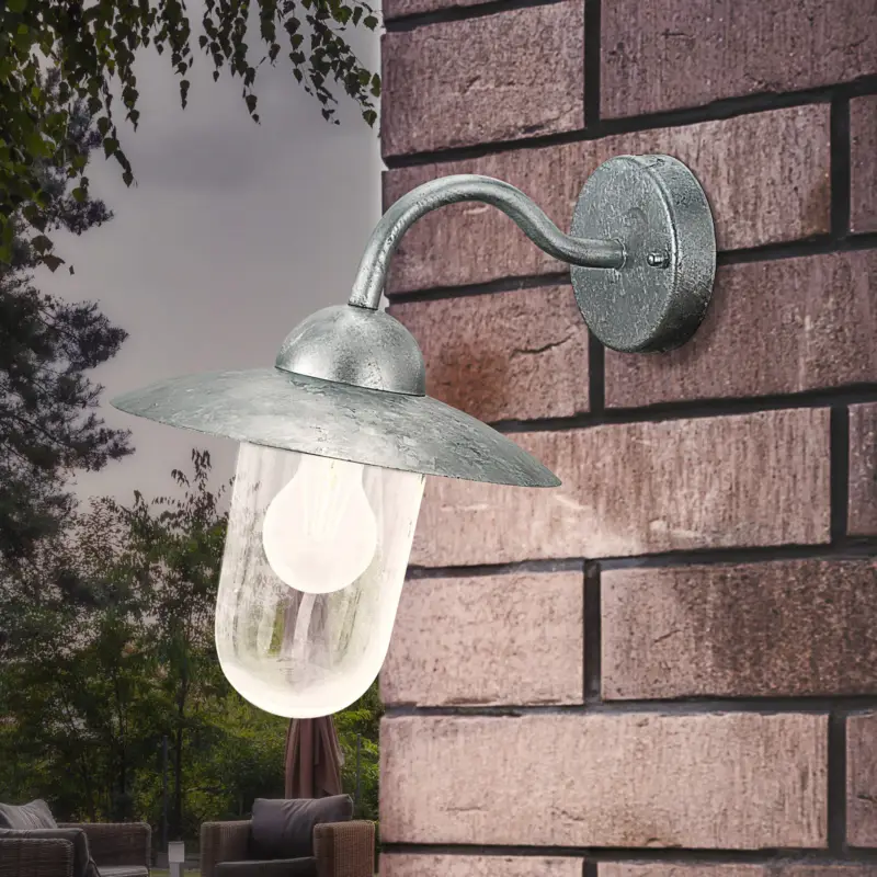 Snabb leverans Utomhusvägglampa MILTON, förzinkad