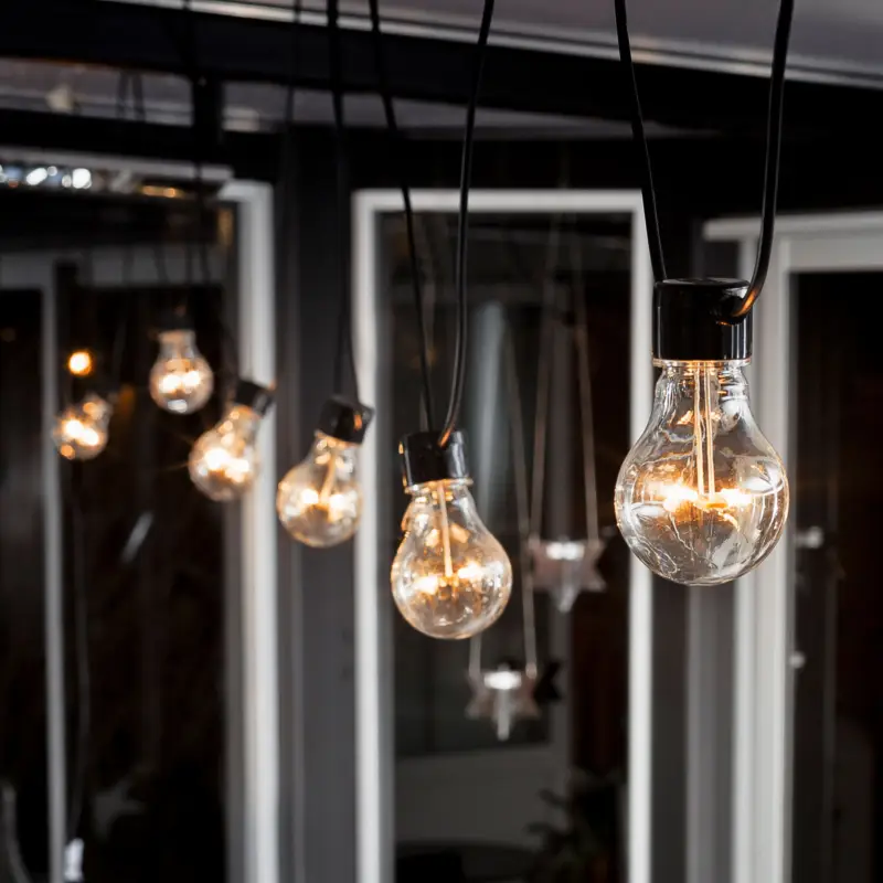 Beställ nu LED-ljuskedja beer garden grundset, bärnsten