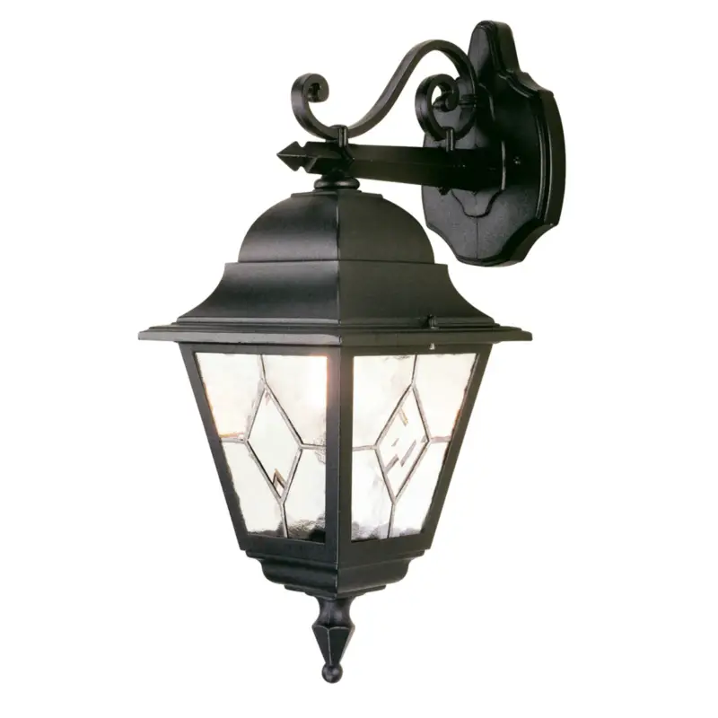 Utomhuslampa Norfolk, svart/klar, blyglas, IP43 Erbjudandepris