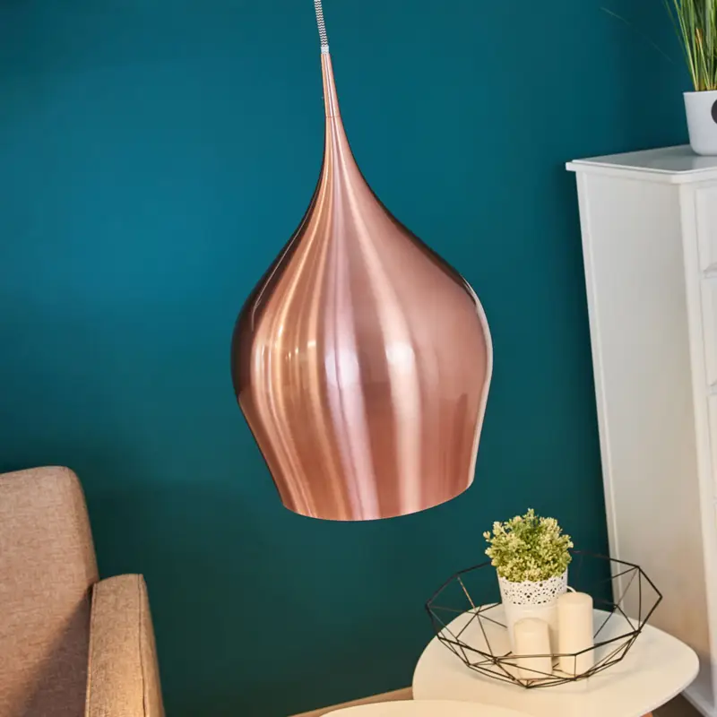 Vibrerande taklampa, Ø 26 cm, metallicrosa Expressleverans