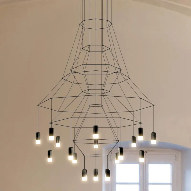 LED-pendellampa Vibia Wireflow, svart, 279 cm Lågt pris