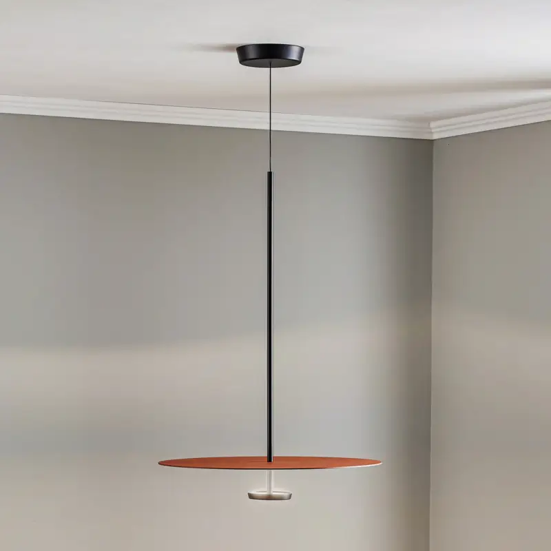 Nedsatt pris Vibia Flat LED-hänglampa 1 lampa Ø 55 cm terrakotta