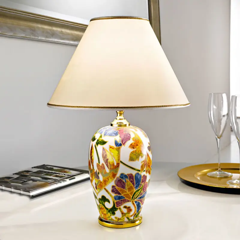 Extra rabatt Bordslampa Damasco med 24 karats guld, Ø 40 cm