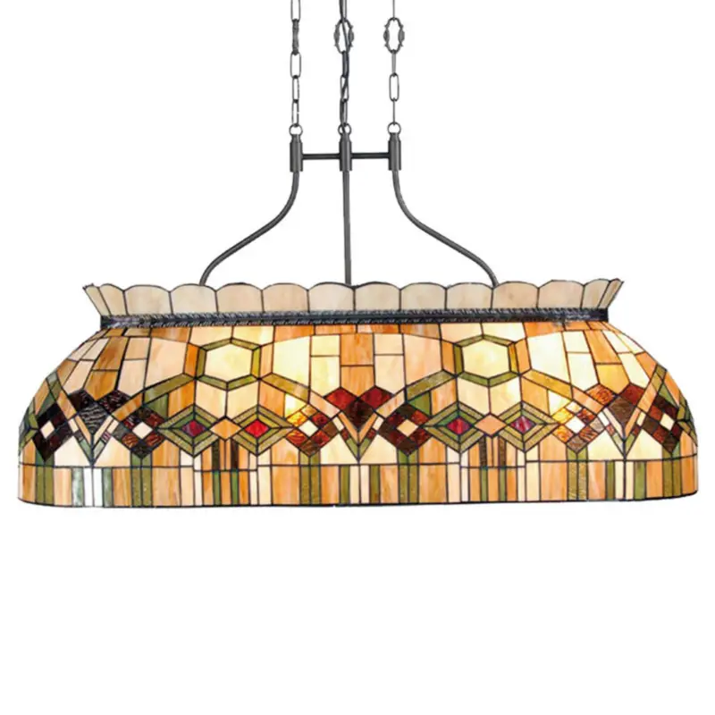 Kundfavorit 115 cm lång pendellampa Saavik – Tiffany-stil