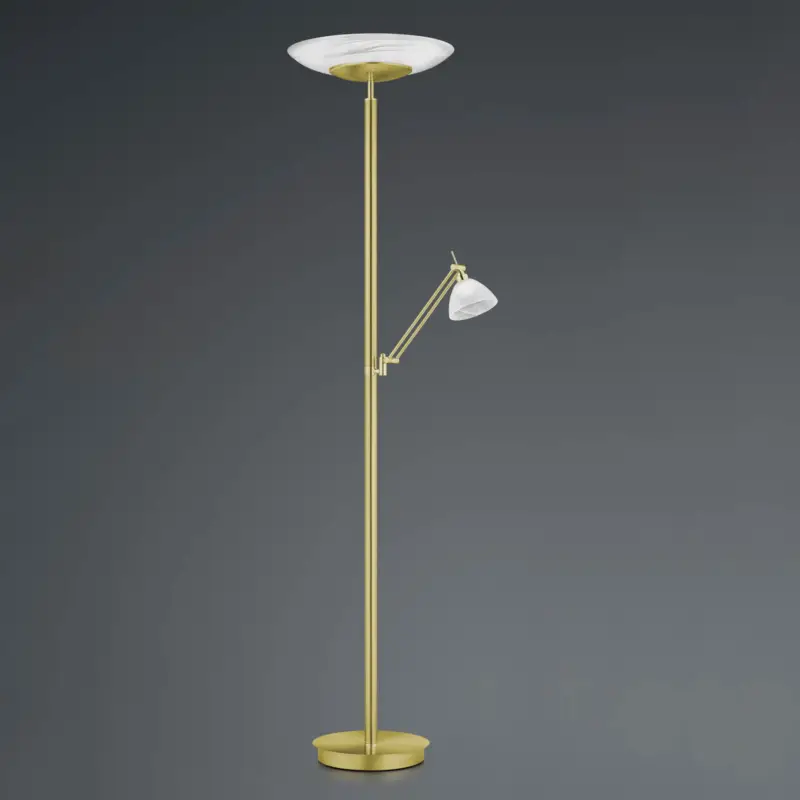 Lågt pris LED-golvlampa Findus, 2 lampor, mässing