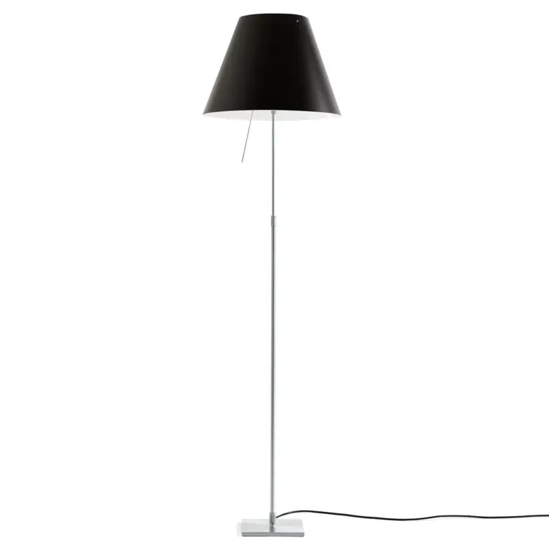 Luceplan Costanza golvlampa D13ti, aluminium/svart prisnedsättning