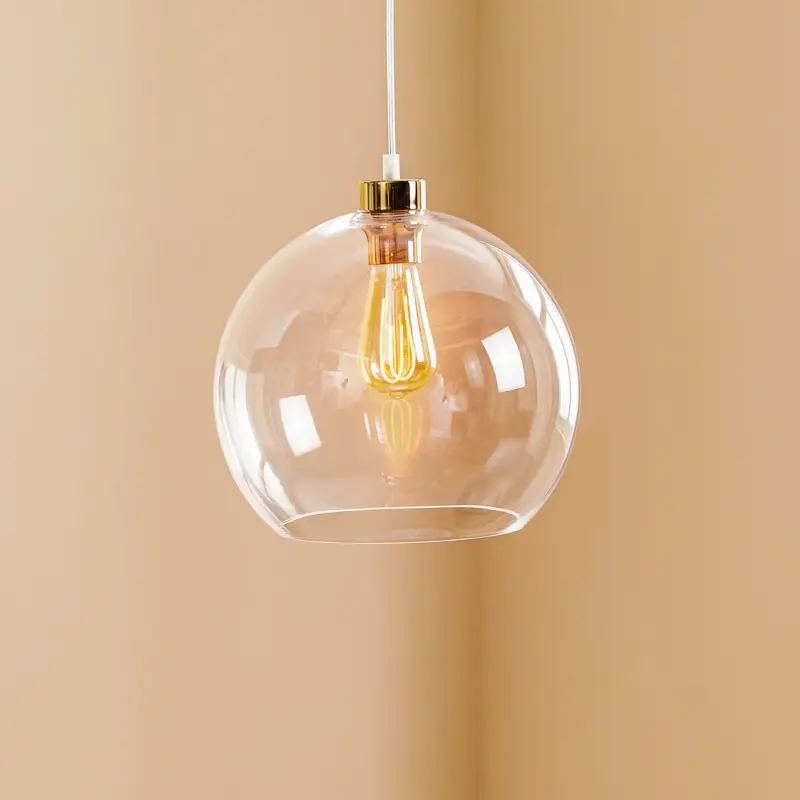 Billigare Hänglampa Cubus, transparent, glas, Ø 30 cm, E27