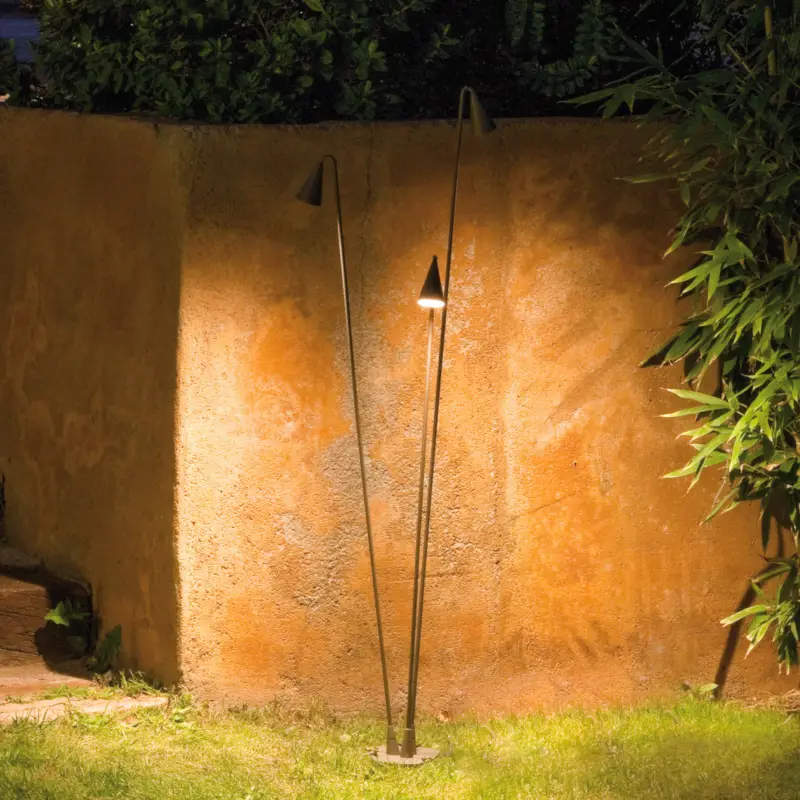 utomhus LED-golvlampa Brisa, 3 lampor, khaki prisnedsättning