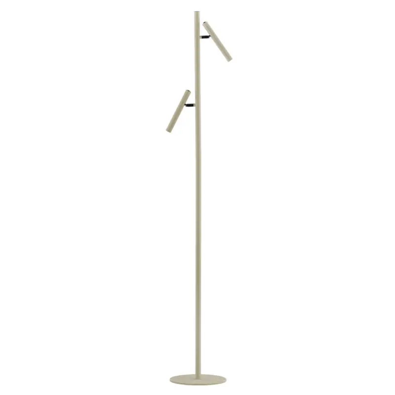 Rea LED-golvlampa Streak, 2 lampor med dimmer, sand
