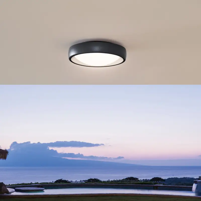 Lindby LED-utomhustaklampa Niniel, svart, Ø 25 cm Populärt val