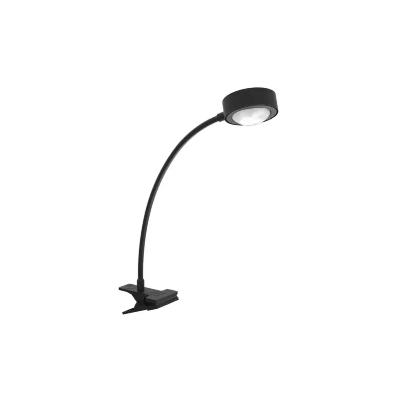 LIGHTME bordslampa Powerlens Flex, klämma, svart Snabb frakt