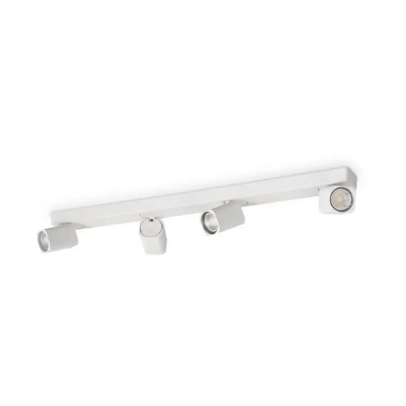 Populärt val Ideal Lux takspotlight Rudy Square, vit, 4 lampor, metall