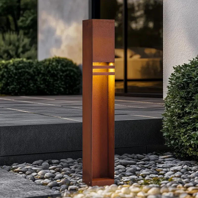 Reapris Lucande LED-väglampa Oxido, rostfärgad, höjd 80 cm, IP44