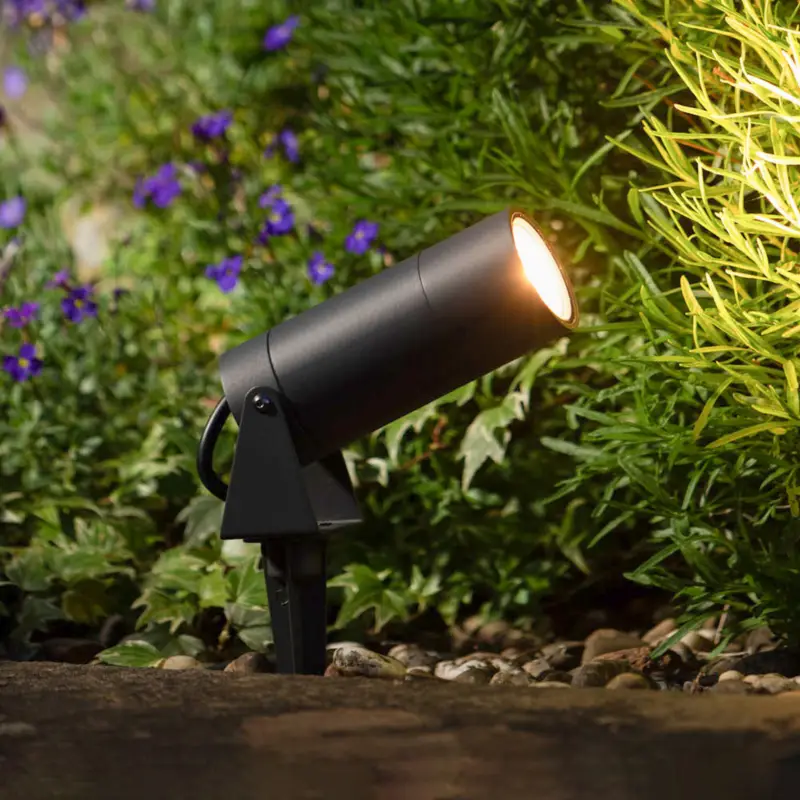 LED-markspettspotlight 5131, svart, aluminium, glas, Schuko-kontakt Begränsad tid