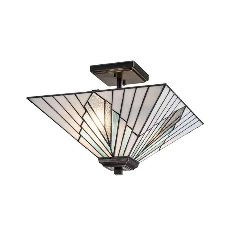 Alderley taklampa, höjdjusterbar, Tiffany-stil prisnedsättning