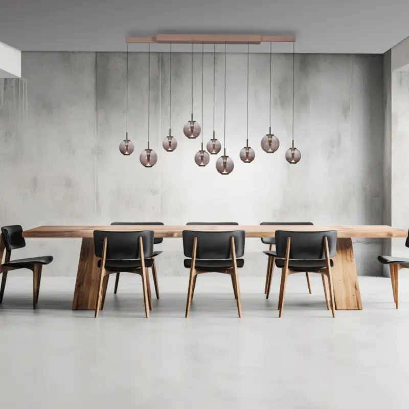 Säker betalning LED-pendellampa PURE E-Infinity brons/bärnsten, 198 cm, 10 lampor