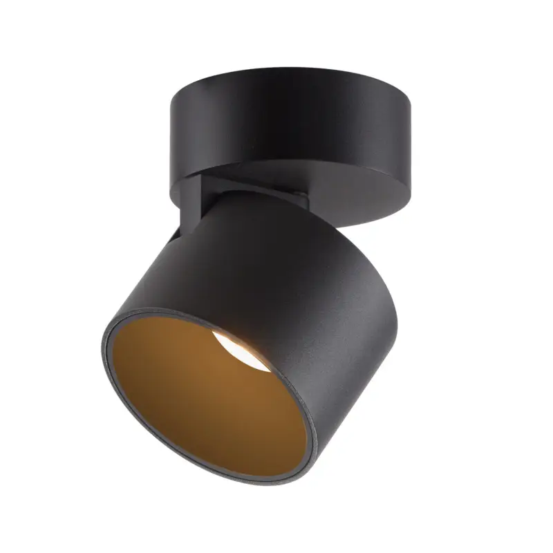 Reapris LED-takspotlight PURE Cup, svart, Ø 9,5 cm, metall