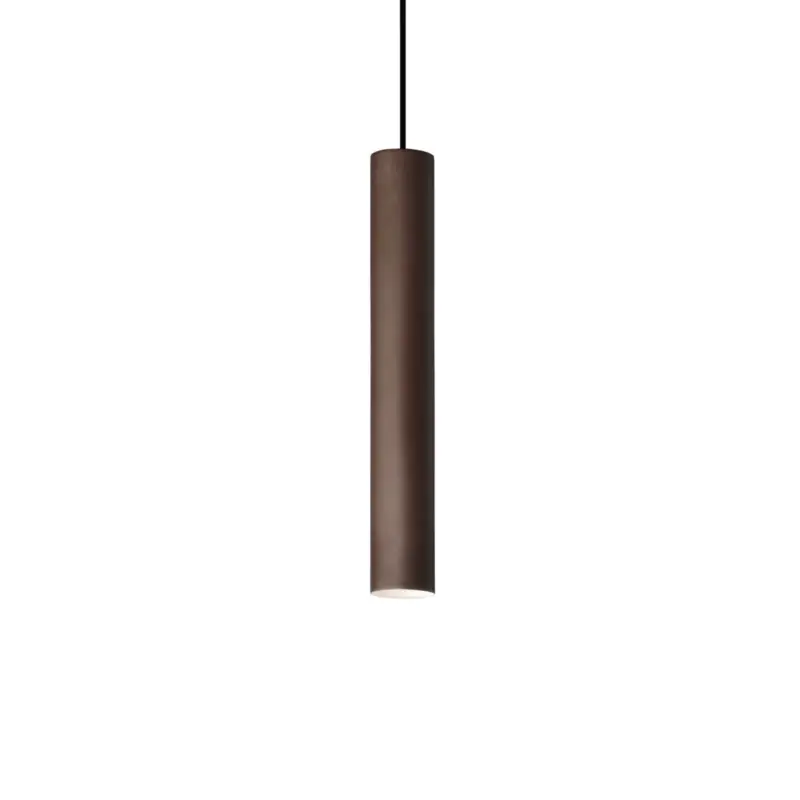 IDEAL LUX hänglampa Look, mörkbrun, Ø 6 cm, metall Expressleverans
