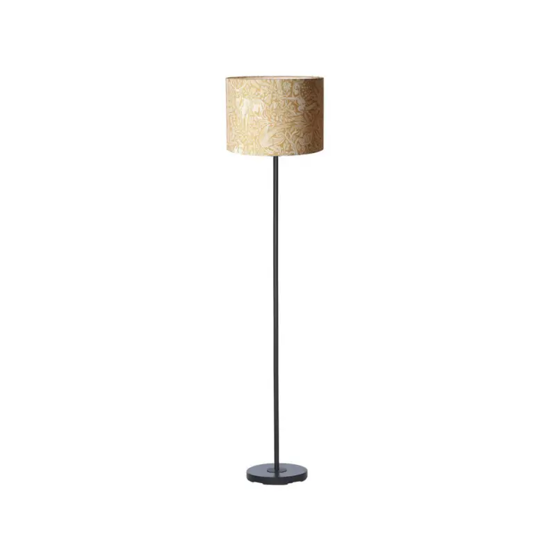 Golvlampa Amy, gul/svart, höjd 150 cm, textil, E27 Outlet