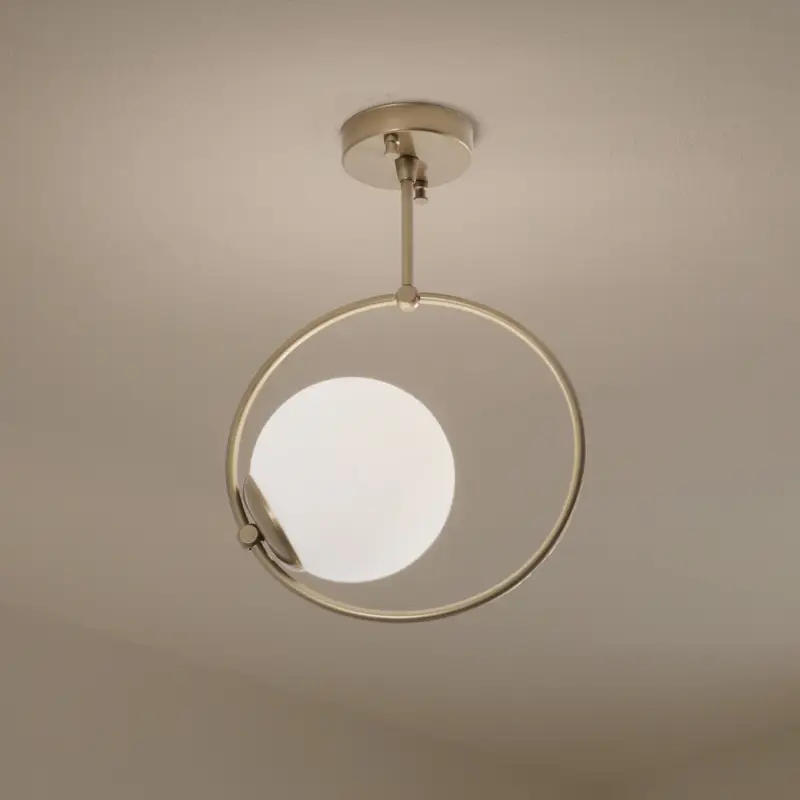 Bästa pris Taklampa Dolunay, Ø 26 cm, guldfärgad, glas, E27