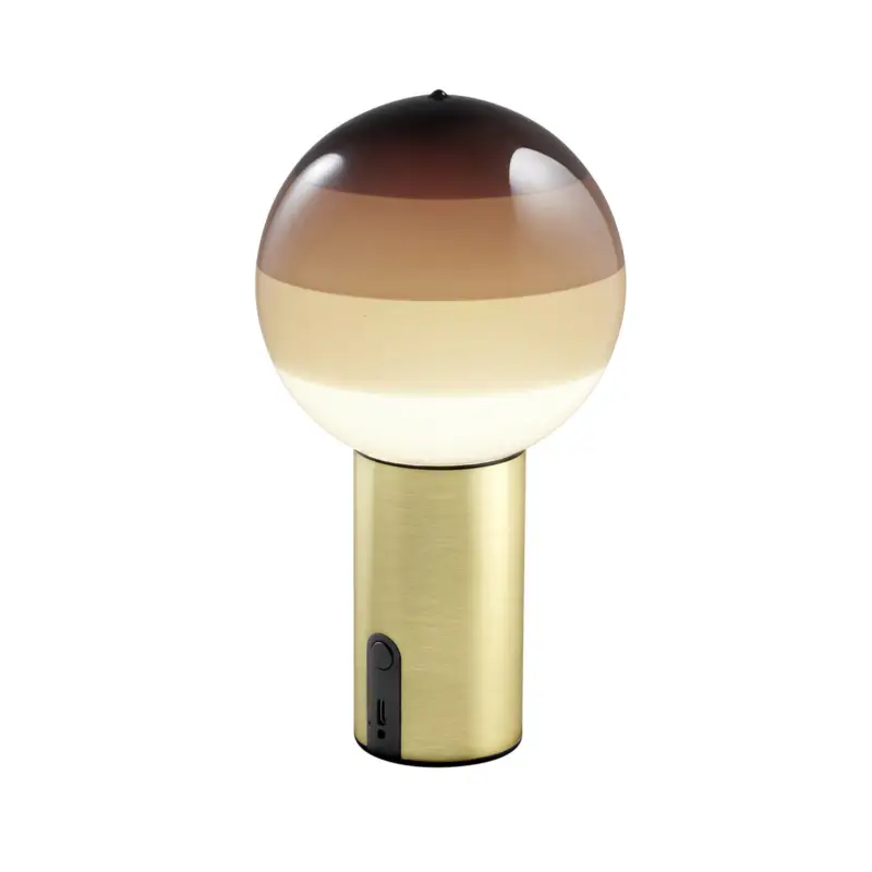 MARSET batteridriven bordslampa Dipping Light, brun/mässing, dimbar Outlet