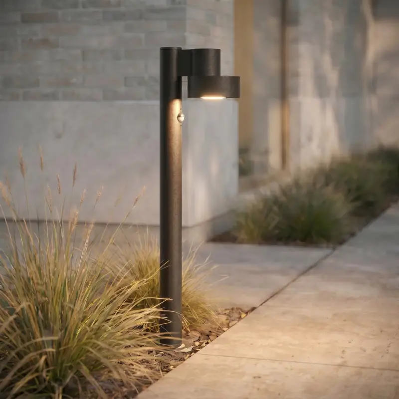 Begränsat erbjudande Lucande LED-väglampa Elune, svart, sensor, IP44, 77 cm