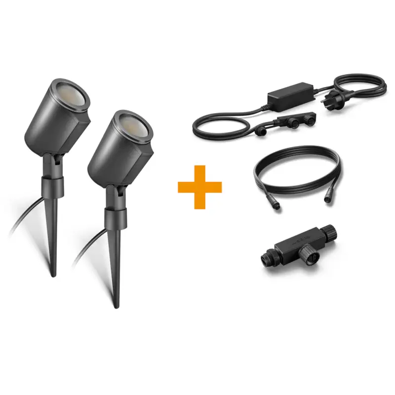 STEINEL Startpaket Spot C, antracit, aluminium, IP65, RGBWW Rabatter