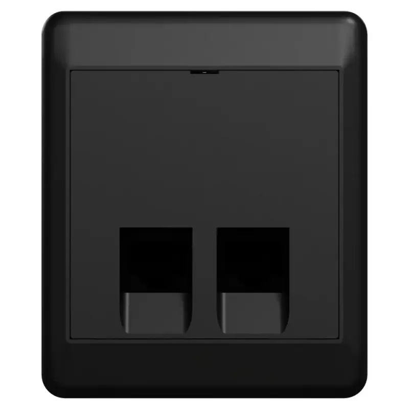 Expressleverans Elko Modularuttag Cat6 UTP 2xRJ45 Utanpåliggande Svart
