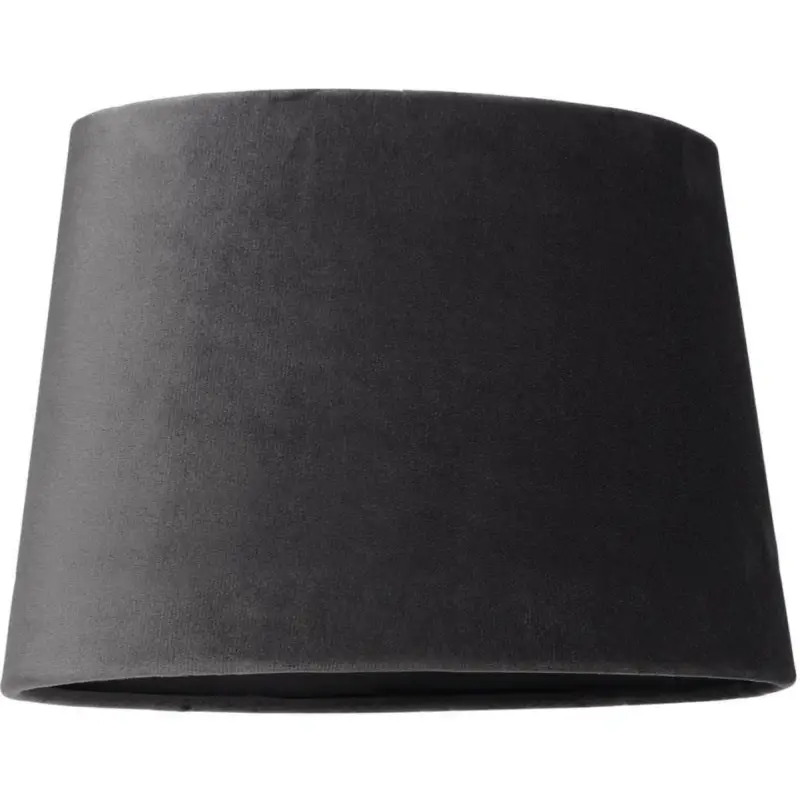 Sammet Lampskärm Oval 25cm Mörkgrå Erbjudande