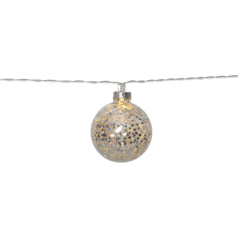 Batteridriven Ljusslinga Glitter 1,3m Silver Inomhus Kampanj
