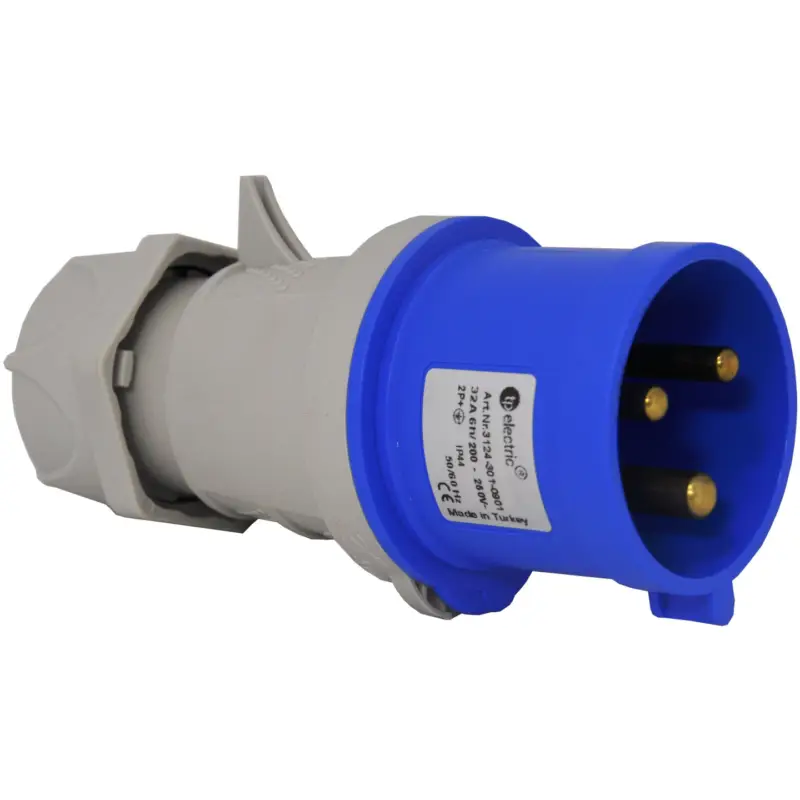 Stickpropp, 32A, 2P+J, 6h, 230V, IP44 Snabb leverans
