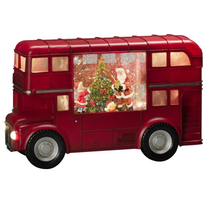 Endast idag Batteridriven Inomhusdekoration Buss med Tomte
