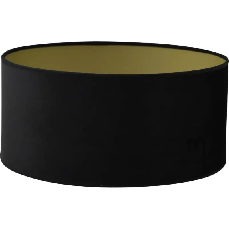 Köp online Roma Cylinder Lampskärm Sammet Ø30cm Svart/Matt Guld