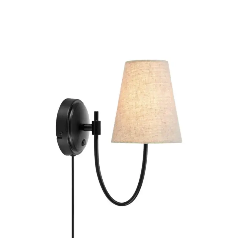 Amar Vägglampa Svart/Beige Expressleverans