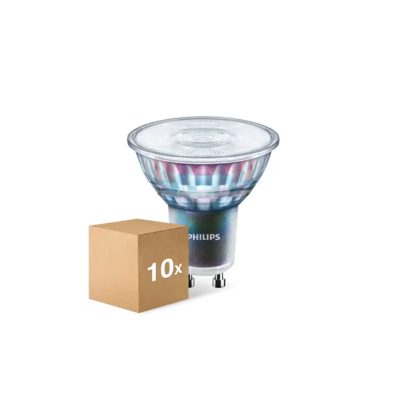 Flerpack 10x Philips MASTER LED Spot ExpertColor GU10 PAR16 5.5W 375lm 36D - 930 Varm Vit | Bästa färgåtergivning - Dimbar - Ersättare 50W Populär