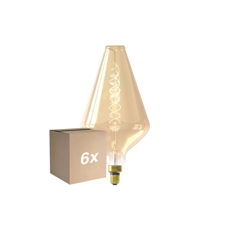 Flerpack 6x Calex XXL Vienna Guld LED E27 Filament 4W 320lm- 822 Extra Varm Vit | Dimbar Begränsat erbjudande